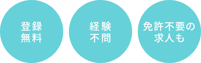 登録無料 経験不問 免許不要の求人も