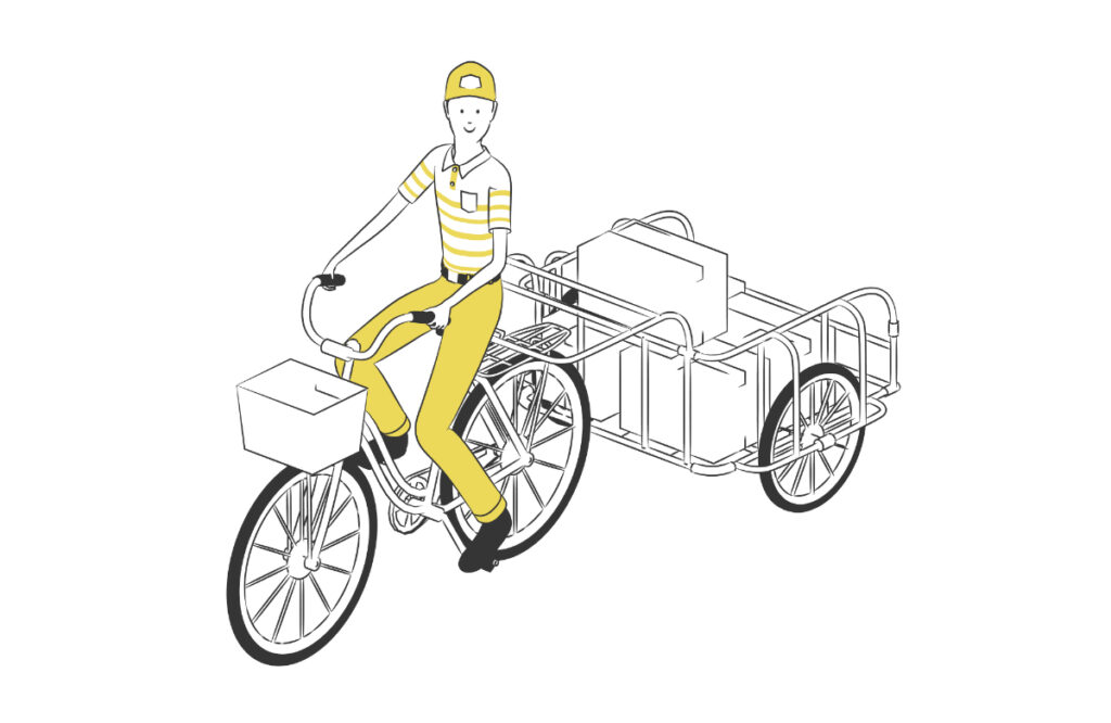 自転車での軽貨物配達